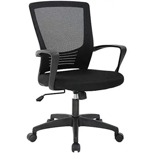 Office Chair Ergonomic Desk Chair Swivel Rolling Computer Chair Executive Lumbar Support Task Mesh Chair Metal Base for Home Office, Black Office Chair Ergonomic Desk Chair Swivel Rolling Computer Chair Executive Lumbar Support Task Mesh Chair Metal Base for Home Office, Black