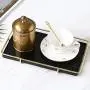 PuTwo Decorative Tray Black Marble Tray with Polished Gold Metal Handles Jewelry Tray Handmade Catchall Vanity Tray for Dresser Bathroom Vanity Table Bar Ideal Gift for Birthday Christmas - Black PuTwo Decorative Tray Black Marble Tray with Polished Gold Metal Handles Jewelry Tray Handmade Catchall Vanity Tray for Dresser Bathroom Vanity Table Bar Ideal Gift for Birthday Christmas - Black