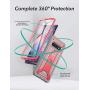 YOUMAKER Case for Galaxy S10, Kickstand Case with Built-in Screen Protector Heavy Duty Protection Shockproof Full Body Slim Fit Cover for Samsung Galaxy S10 6.1 inch - Pink