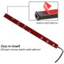 Ultra-thin Soft Super Bright Motorcycle Tail Light Bar 48LED 2835 3014SMD- DC 12V Universal Flexible - LED Brake Assist Light (Red + Amber)