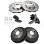 Front & Rear Posi Metallic Disc Brale Pads Rotos Shoes & Drum Kit Set for CR-V