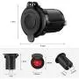 ZHSMS Universal 12V/24V Car Cigarette Lighter Socket Replacement with Red LED for Car Marine Motorcycle ATV RV and More, Waterproof, Pack of 2 ZHSMS Universal 12V/24V Car Cigarette Lighter Socket Replacement with Red LED for Car Marine Motorcycle ATV RV and More, Waterproof, Pack of 2