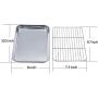 TeamFar Toaster Oven Pan Tray with Cooling Rack, Stainless Steel Toaster Ovenware broiler Pan, Compact 8x10x1, Healthy & Non Toxic, Rust Free & Easy Clean - Dishwasher Safe