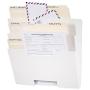 Wallniture Lisbon Wall File Holder Organizer for Office Storage, 3-Tier Mail and Magazine Holder Metal White