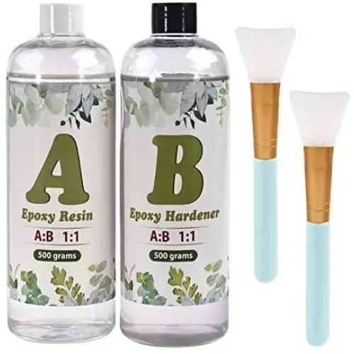 DROLE Clear Epoxy Resin Glue Kit Casting and Coating Resin with 2Pcs Silicone Epoxy Brushes for Resin Molds Tumbler DIY Jewelry Making Art Craft 35oz DROLE Clear Epoxy Resin Glue Kit Casting and Coating Resin with 2Pcs Silicone Epoxy Brushes for Resin Molds Tumbler DIY Jewelry Making Art Craft 35oz