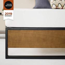 ZINUS GOOD DESIGN Award Winner Suzanne 14 Inch Metal and Wood Platforma Bed Frame / No Box Spring Needed / Wood Slat Suport, Brown, Queen