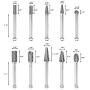 YUFUTOL Carbide Burrs Set 10pcs Double Cut Solid Carbide Rotary Burr Set 1/4 Inch Shank for Die Grinder Drill,Metal Carving, Polishing,Engraving,Drilling