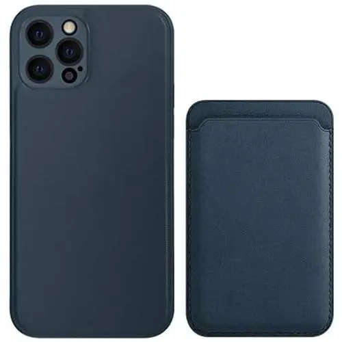 Phone Case Cover and Magnetic Leather Wallet Card Holder (Blue, iPhone 12 Mini) Phone Case Cover and Magnetic Leather Wallet Card Holder (Blue, iPhone 12 Mini)