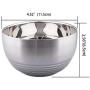 IMEEA 5-Piece Double-deck Light Weight Brushed SUS304 Stainless Steel BPA Free Serving Bowls, 12oz