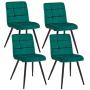 Duhome Upholstered Velvet Dining Chairs Reception Chairs, Tufted Accent Living Room Chairs with Metal Legs for Living Room/Kitchen/Vanity Set of 4 Atrovirens