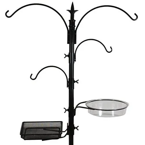 Sorbus Bird Feeding Bath Station, Metal Deck Pole for Bird Feeders, Great for Attracting Birds Outdoors, Backyard, Garden (Bird Bath Feeder Station - Black) Sorbus Bird Feeding Bath Station, Metal Deck Pole for Bird Feeders, Great for Attracting Birds Outdoors, Backyard, Garden (Bird Bath Feeder Station - Black)