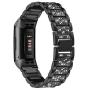 Shangpule Bling Bands Compatible with Fitbit Charge 4 / Charge 3 / Charge 3 SE Bands, Replacement Strap with Rhinestone Bracelet Wrist Band Accessories Women Man Large Small(Black)
