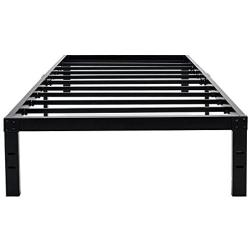 45MinST 14 Inch Reinforced Platform Bed Frame/3500lbs Heavy Duty/Easy Assembly Mattress Foundation/Steel Slat/Noise Free/No Box Spring Needed, Twin