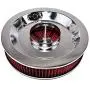 A-Team Performance High Flow Replacement Air Cleaner Assembly w/Flow-Thru Lid Washable and Reusable Round Air Filter Element Kit Includes Star Wing Nut Compatible with Chevrolet GMC Ford 14''x3'' Red