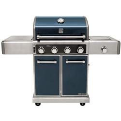 Kenmore Elite PG-40415S0LC-AM 4 Burner Outdoor Patio Gas BBQ Grill, Metallic Gun Metal