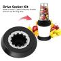 Blender Drive Socket, Premium Metal & Plastic Mushroom Head Drive Socket Kit for Nutri Bullet Blender RX 1700W Replacement Part New