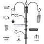 Bird Feeding Station Kit Bird Feeder Pole Wild Bird Feeder Hanging Kit Planter Hanger Multi Feeder Hanging with Metal Suet Feeder Bird Bath for Attracting Wild Birds