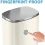iTouchless SoftStep 13.2 Gallon Ivory Steel Step Trash Can with Odor Control System, 50 Liter Pedal Garbage Bin for Kitchen, Office, Home-Silent and Gentle Open and Close, 13 Gal Stainless White
