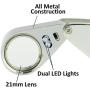 20X Illuminated Jeweler LED UV Lens Loupe Magnifier with Metal Construction and Optical Glass, with Kare and Kind Retail Package (20X x 21 mm, Silver)