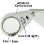 20X Illuminated Jeweler LED UV Lens Loupe Magnifier with Metal Construction and Optical Glass, with Kare and Kind Retail Package (20X x 21 mm, Silver)