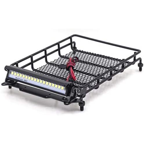 JVSISM for MN D90 D91 D99 MN90 MN99S 1/12 RC Car Upgrade Parts Metal Luggage Carrier Tray Roof Rack with LED Light Accessories