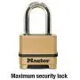 Master Lock M175XDLF Heavy Duty Outdoor Combination Lock, 1-1/2 In. Shackle, Brass Finish