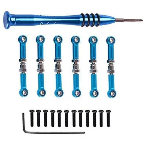 DiDi/iRC Upgrade Parts Pull Rod Set Aluminum Pull Rod Front Rear Servo Link Metal RC Tools for Wltoys A959 A969 A979 K929 1/18th Scale RC Car 1-Set