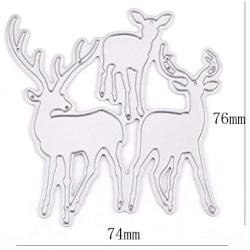 Three Pieces Deers Metal Die Cuts Forest Animal Cutting Dies Cut Stencils for DIY Embossing Photo Decorative Paper Dies Scrapbooking Card Making