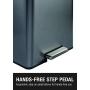 Rubbermaid Elite Stainless Steel Metal Step-On Trash Can for Home and Kitchen, 12 Gallon, Charcoal