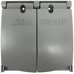 Sealproof 2-Gang Outdoor Weatherproof Metal Flat Electrical Outlet Receptacle Box Cover, Double Gang, 25-in1, UL Listed