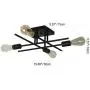 Unitary Brand Vintage Black Metal Line Art Design Kitchen Semi Flush Mount Ceiling Light with 4 E26 Bulb Sockets 240W Painted Finish