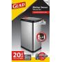 Glad Stainless Steel Sensor Trash Can with Clorox Odor Protection | Touchless Metal Kitchen Garbage Bin with Soft Close Lid and Waste Bag Roll Holder, 20 Gallon