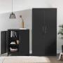 SONGMICS Steel Storage Cabinet, Office Cabinet with Storage Shelves and Double Doors, for Garage and Utility Room, Home Office, Black UOMC015B01