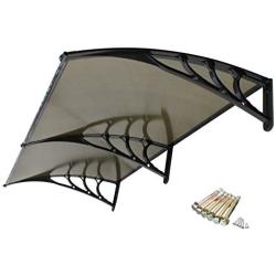 Super Deal 40''x 80'' Window Door Entry Awning Polycarbonate Cover Front Door Outdoor Patio Canopy Sun shetter, 3 Colors (Brown)