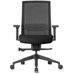 AMQ ZILO Ergonomic Office Chair, Black/Fabric Seat