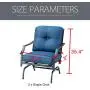 LOKATSE HOME 2 Pieces Outdoor Conversation Furniture Patio Bistro Armchair Set Metal Single Dining Chairs with Cushion, Blue