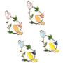 4 Pieces Metal Enamel Flower Leaves Branch Birds Connector DIY Bracelet Necklace Pendants Charms Findings for Jewelry Making DIY Craft