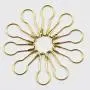 AnMiao Star 100 Pieces 7/8 Inch Safety Bulb Pins Metal Safety Pins for Knitting Stitch Markers, Knitting Stitch Marker, Sewing Clothing DIY (Gold)