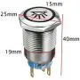 ESUPPORT 12V Car Vehicle Blue LED Light Interior Push Button Metal Toggle Switch Socket Plug 19mm