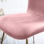 Art Leon Velvet Chairs, Mid Century Upholstered Kitchen Dining Chairs with Gold Metal Legs, Set of 2, Pink