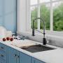 Kraus KPF-1610SFSMB Bolden 18-Inch Commercial Kitchen Faucet with Dual Function Pull-Down Sprayhead in All-Brite Finish, Spot Free Stainless Steel/Matte Black