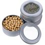 2 Ounce Metal Tin Cans Round Empty Container Cans with Clear Top for Kitchen, Office, Candles, Candies, Small Crafts (48)