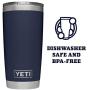 YETI Rambler 20 oz Tumbler, Stainless Steel, Vacuum Insulated with MagSlider Lid