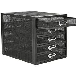 Mind Reader 5CABMESH-BLK Cabinet, Metal, File, Office Storage, Heavy Duty Multi-Purpose, Black 5 Drawer