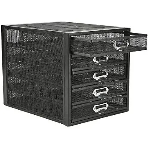 Mind Reader 5CABMESH-BLK Cabinet, Metal, File, Office Storage, Heavy Duty Multi-Purpose, Black 5 Drawer Mind Reader 5CABMESH-BLK Cabinet, Metal, File, Office Storage, Heavy Duty Multi-Purpose, Black 5 Drawer