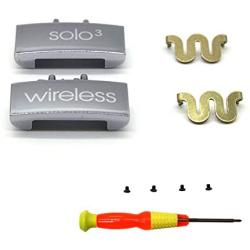 Replacement Headband Hinge Clip Cover + Pin Repair Parts Kits Set Accessories Compatible with Solo3 Wireless Solo2 Wireless Over-Ear Headphones (Silver)