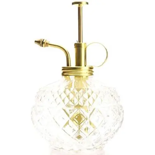 Purism Style Plant Mister- Clear Color Glass Bottle & Brass Sprayer (Matt Gold) Purism Style Plant Mister- Clear Color Glass Bottle & Brass Sprayer (Matt Gold)