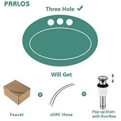 PARLOS 2 Handles Bathroom Faucet with Metal Pop-up Drain and Faucet Supply Lines, Brushed Nickel,Doris 14072