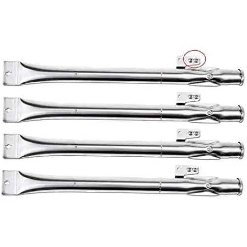 Hisencn BBQ 14 7/8'' Grill Burner Tubes Replacment for Home Depot Nexgrill 4 Burner 720-0830H, 720-0830D, Nexgrill Stainless Steel Burner Tubes Pipe Replacement Parts, 4 Pack