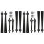skysen Steel Garage Door Decorative Hinges Handles Accents Hardware kit Screw Mount,Black(tckls-2 Pack)
